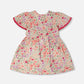 Muslin Dress Off White Printed Flowers