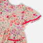 Muslin Dress Off White Printed Flowers