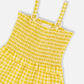 Capri Jumpsuit With Smocking Yellow Gingham