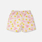French Terry Shorts Pink Printed Daisies