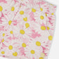 French Terry Shorts Pink Printed Daisies