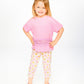 Jersey Capri Pink Printed Daisies
