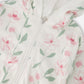 French Terry Hoodie Off White Printed Flowers