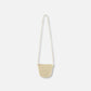 Flower Straw Purse Beige