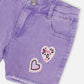 Mauve Denim Shorts With Embroidery