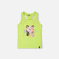 Organic Cotton Jersey Tank Top Lime Green With Screen Print