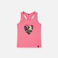 Organic Cotton Jersey Tank Top Pink With Screen Print
