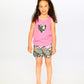 Organic Cotton Jersey Tank Top Pink With Screen Print