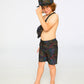 Swim Trunks Black Dinosaur Print