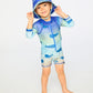Recycled Polyester Beach Hat Blue Whale Print
