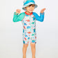 Recycled Polyester Beach Hat Blue Baby Dinosaur Print