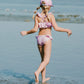 Two-Piece Swimsuit Purple Flower Print