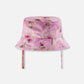 Beach Hat Purple Flower Print