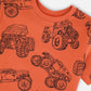 Organic Cotton Jersey T-Shirt Orange Printed Trucks