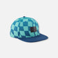 Cap Teal Printed Checkerboard