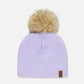 Stretch Jersey Hat Purple With Pompom