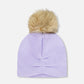 Stretch Jersey Hat Purple With Pompom