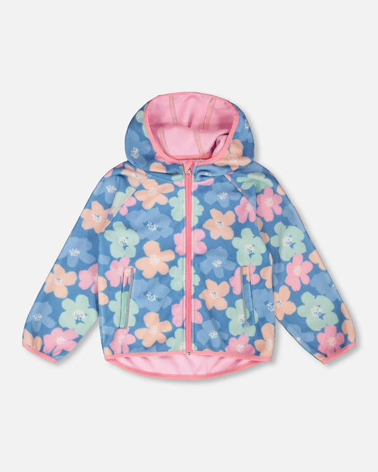 Softshell Jacket Blue Flower Print