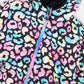 Quilted Mid-Season Jacket Black Animal Print