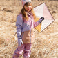 Mid-Season Jacket In Recycled Polyester Mauve, Lilac And Beige