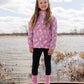 Packable Windbreaker In Polyester Pink Lollipop Print