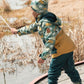 Two-Piece Mid-Season Outerwear Set Green Dinosaur Print