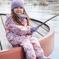 Baby Mid-Season One-Piece Outerwear With Hat Pink Flower Print