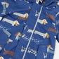 Baby Mid-Season One-Piece Outerwear With Hat Blue Dog Print