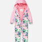 Kids Mid-Season One-Piece Outerwear Black Printed Flowers