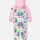 Kids Mid-Season One-Piece Outerwear Black Printed Flowers