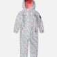 Kids Mid-Season One-Piece Outerwear Blue Mini Flower Print