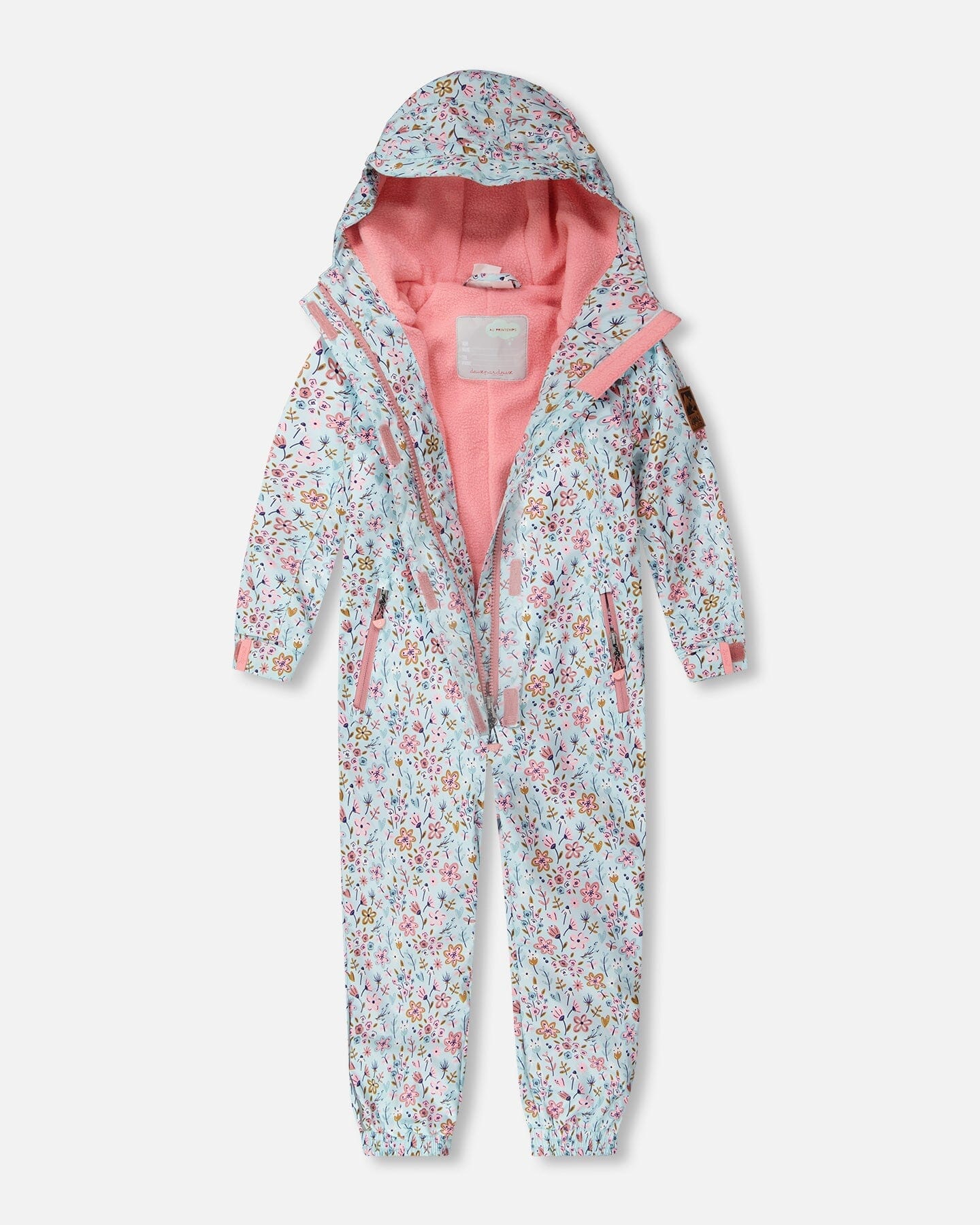 Kids Mid-Season One-Piece Outerwear Blue Mini Flower Print