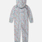 Kids Mid-Season One-Piece Outerwear Blue Mini Flower Print