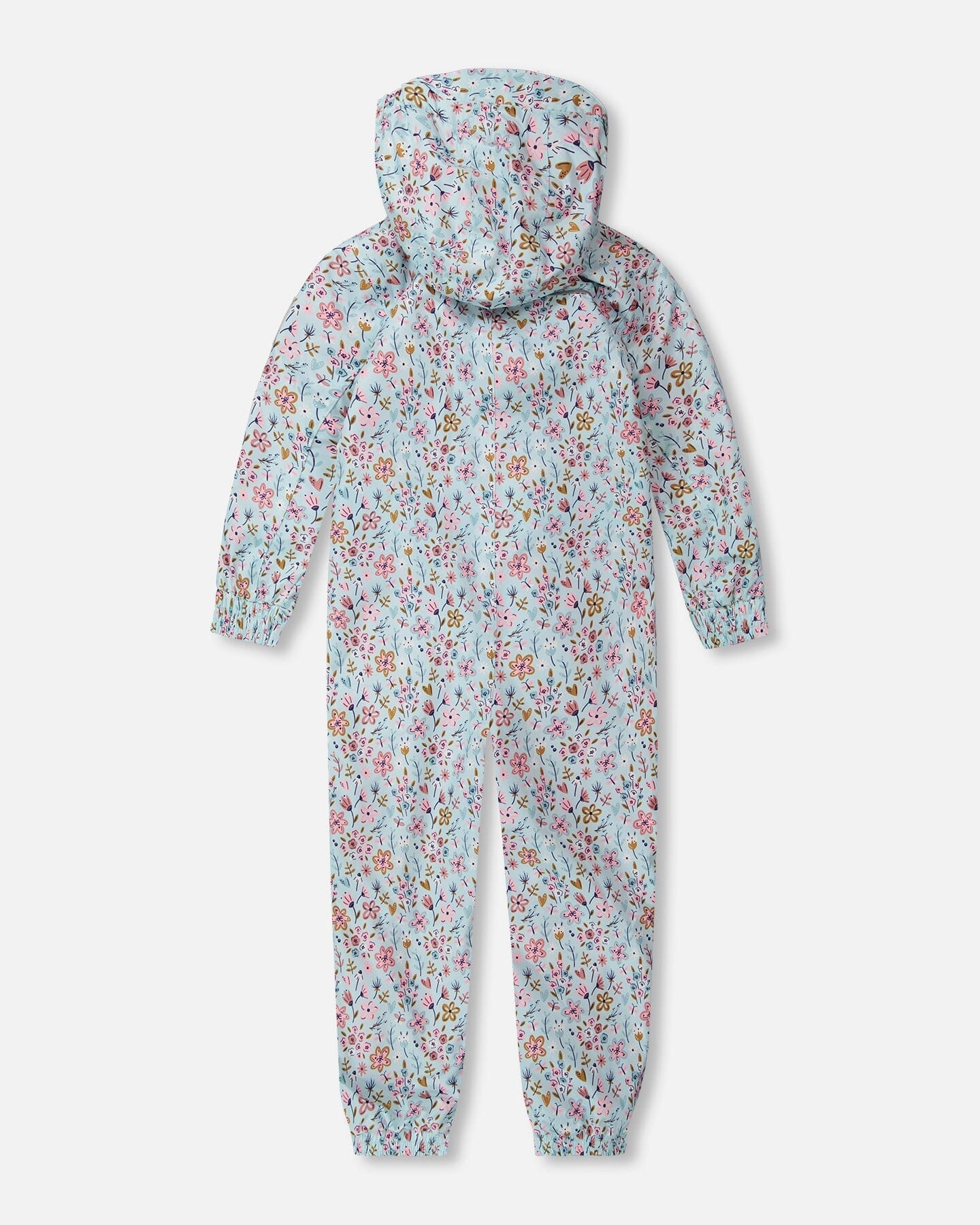 Kids Mid-Season One-Piece Outerwear Blue Mini Flower Print