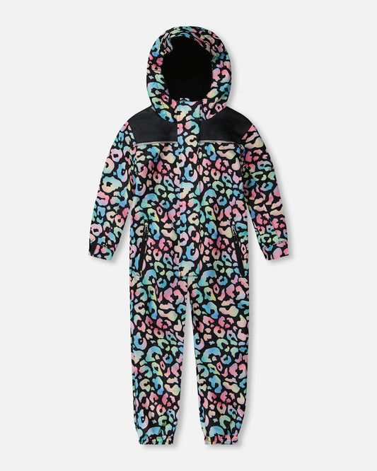 Kinder-Einteiler-Oberbekleidung für die Zwischensaison, schwarzer Animal-Print