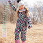 Kids Mid-Season One-Piece Outerwear Black Animal Print