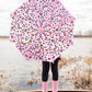 Color-Changing Umbrella Pink Hearts Print