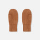 Ribbed Knit Mittens Brown