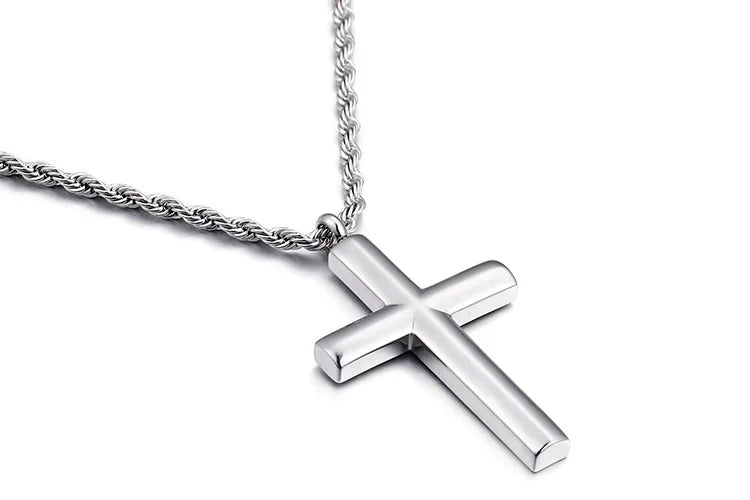 Kalen Mode Kreuz Halsketten Für Männer Hochglanzpoliert 50cm Edelstahl Kreuz Schmuck Halskette Männlich Günstiger Schmuck