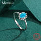 MODIAN Klassischer Kronenring für Damen aus reinem 925er Sterlingsilber mit natürlichem Türkis, elegante Mode-Ringe für Frauen, Weihnachtsschmuck