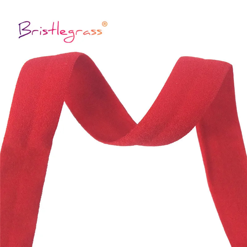 BRISTLEGRASS 2 5 10 Yard 5/8" 15mm Einfarbig Matt Nicht Glänzend Falzgummi FOE Spandex Band Stirnband Unterwäsche Kleid Nähen Borte