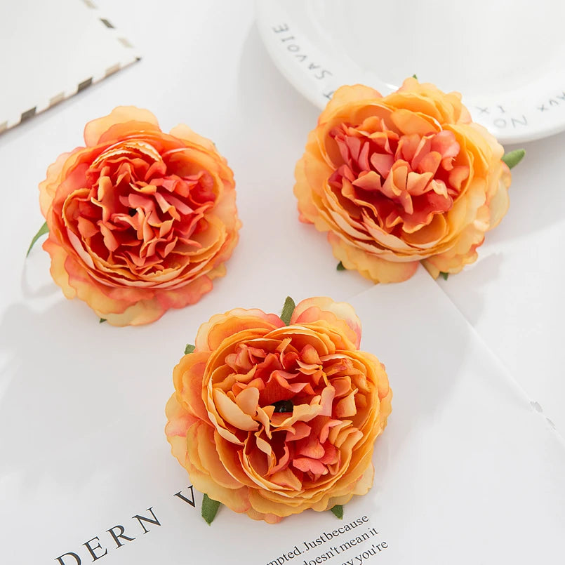 5 Stück Seidenpfingstrosen Kopf Wand Hochzeit Braut Accessoires Ausverkauf Geschenke Party Heim Dekor Weihnachtskranz Künstliche Rosen Blumen