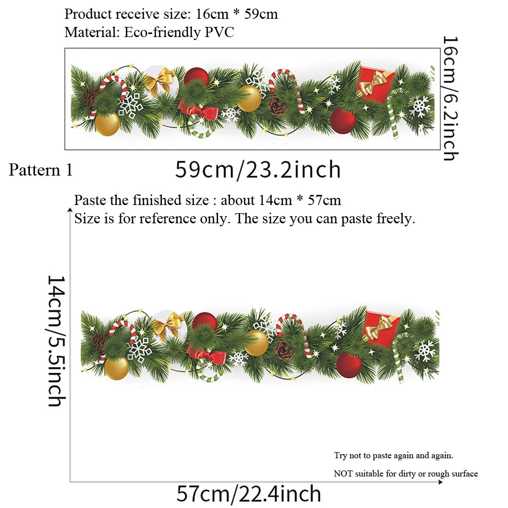 Weihnachten Kiefernzweig Taille Linie Wandaufkleber Wohnzimmer Fußleisten Dekoration Neujahr Tapete Home Decor Fußleisten Aufkleber