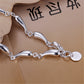DOTEFFIL 925 Sterling Silver 18 Inch Chain Water Drops Chain Necklace Bracelet Earring Ring Set For Women Wedding Jewelry