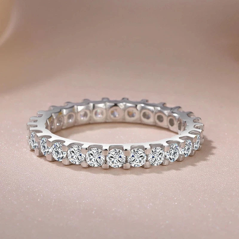 So-Bling S925 Sterling Silber Ringe für Damen Eleganter feiner Zirkonia-Ring Brauthochzeit Verlobungsring Damen Trendiger Schmuck