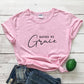 Saved By Grace 100% Baumwolle T-Shirt Damen Religiöses Christliches Bibel Top T-Shirt Lässig Jesus Religion Glaube T-Shirt Camiseta