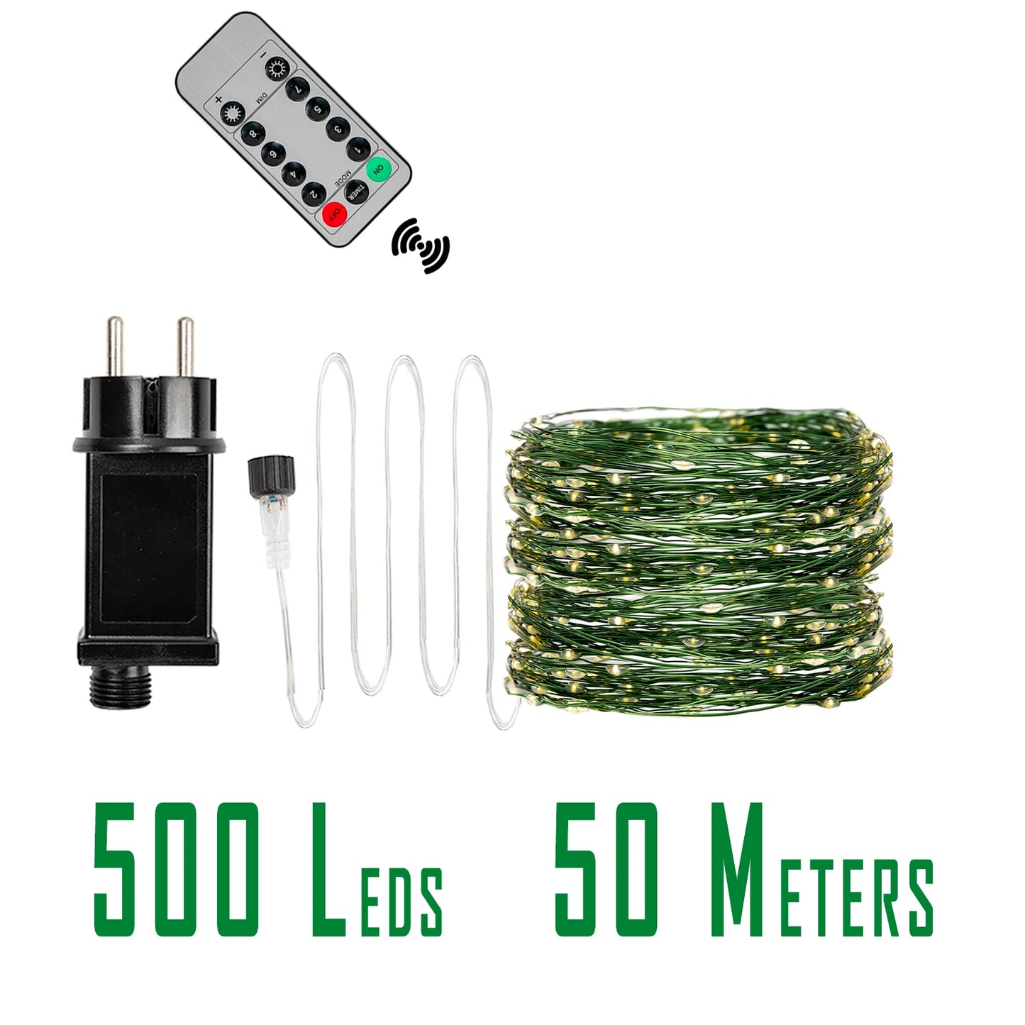 200M Green Wire 8 Modes Fairy String Light Waterproof Firefly Lamp Remote Decoration For Christmas Halloween Bedroom Wedding