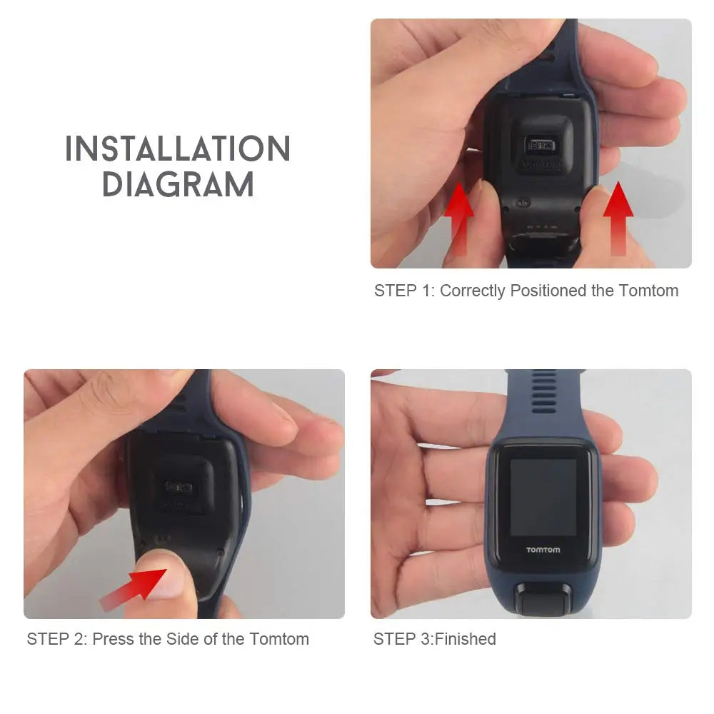 ANBEST Silikonarmband für TomTom Runner 2/3 Spark/3 Armband Sportuhr für TomTom Uhrenarmband Hochwertiges Uhrenarmband