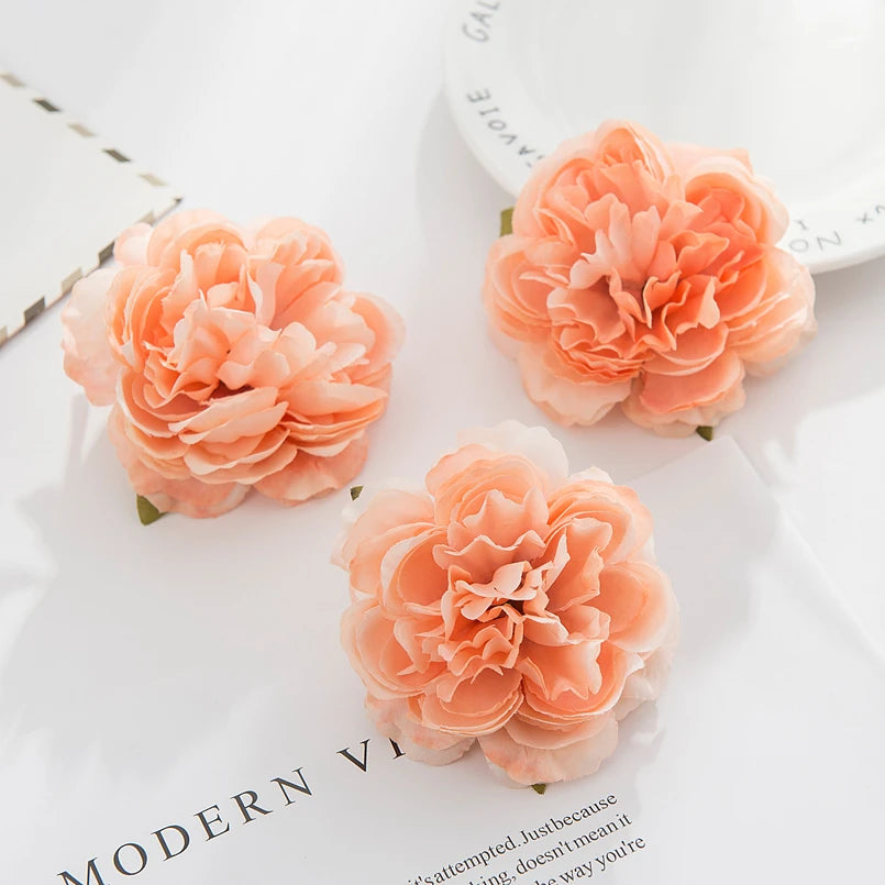 5 Stück Seidenpfingstrosen Kopf Wand Hochzeit Braut Accessoires Ausverkauf Geschenke Party Heim Dekor Weihnachtskranz Künstliche Rosen Blumen