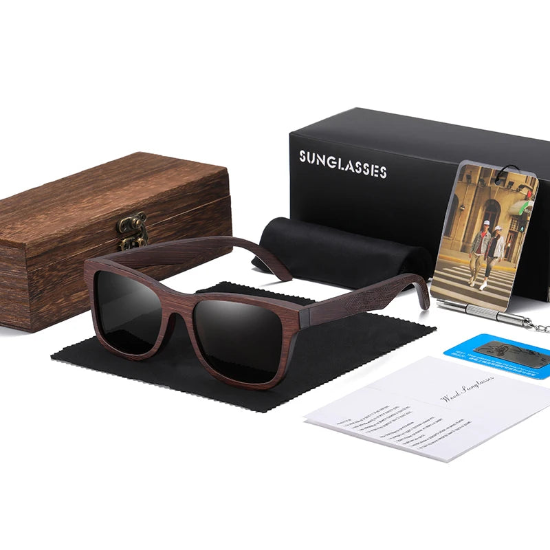 GM Natur Bambus Holz Sonnenbrille Handgemachte Polarisierte Gläser Spiegelbeschichtung Linsen Brille Mit Geschenkbox
